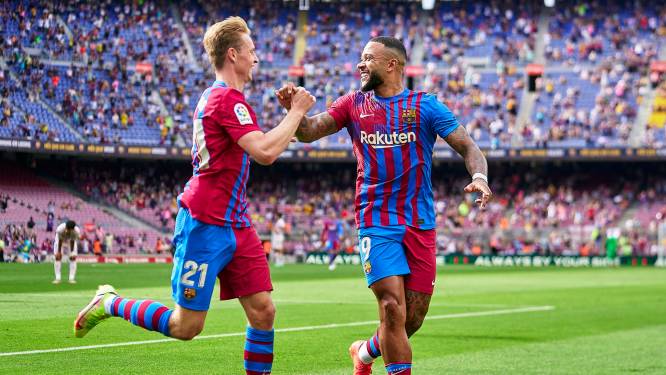 Memphis en De Jong helpen Barcelona aan zwaarbevochten zege op Getafe