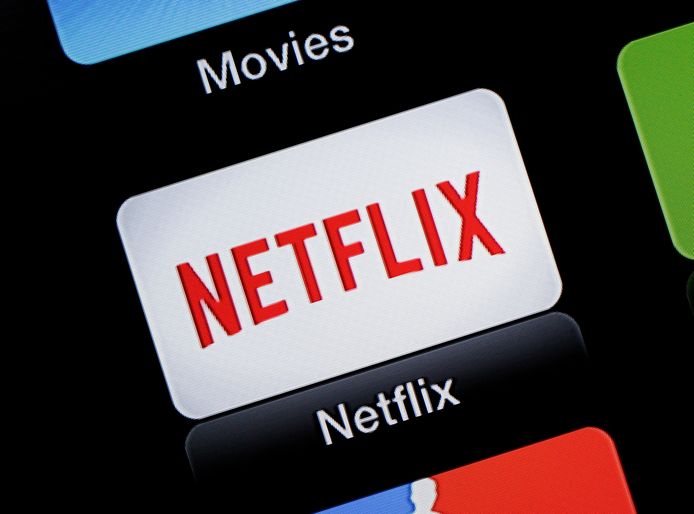 Het logo van Netflix op een Apple tv.