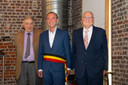 Drie burgemeesters op een rij:  oud-burgemeesters Noël Demeulenaere en Georges Lambrecht en Jan Stevens in het midden.