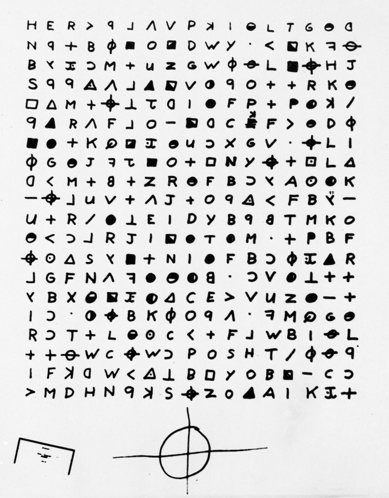 Een gecodeerde brief gestuurd naar de San Francisco Chronicle in 1969 is nu ontcijferd. Beeld AP
