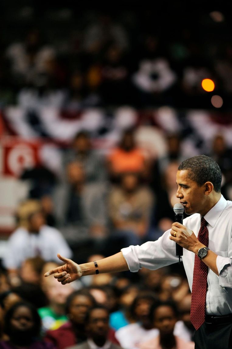 Obama in Philadelphia Beeld Bloomberg via Getty Images