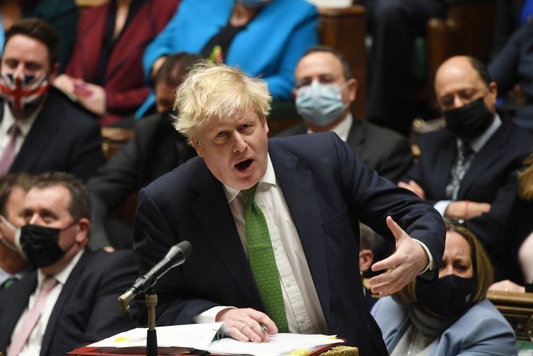 De Britse premier Boris Johnson vorige week in het parlement. Beeld Via Reuters