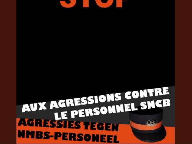 "Stop agressie": treinbegeleiders vragen via symbolische actie steun van passagiers