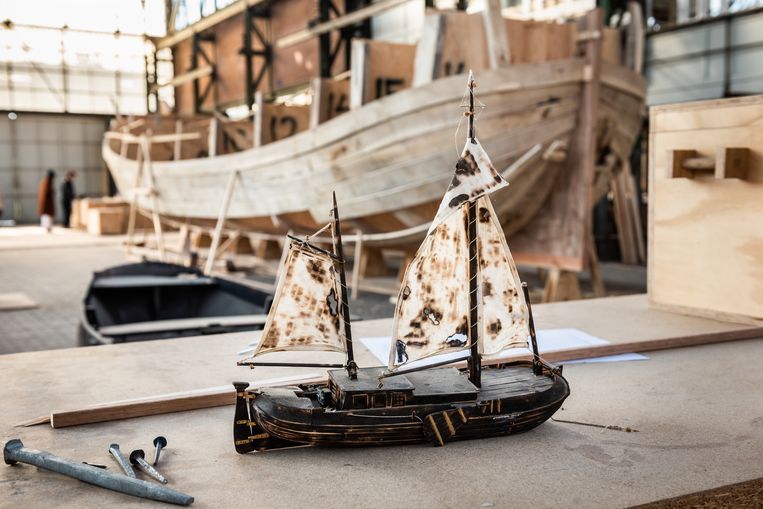 Prototype van de boot die gebouwd wordt.  Beeld Simon Lenskens