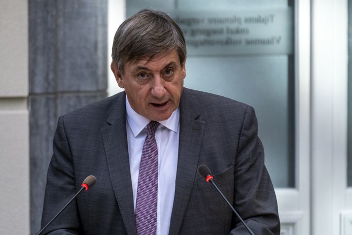 Vlaams minister-president Jan Jambon in het Vlaams parlement vandaag.