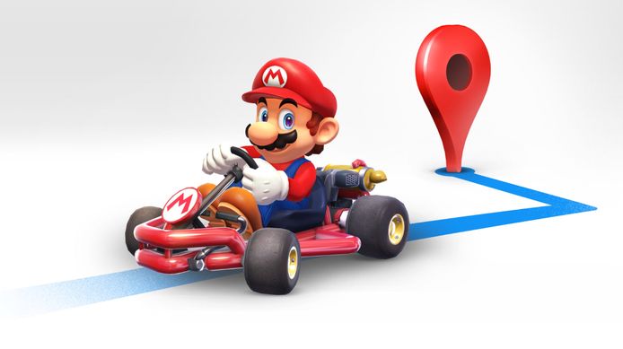 Super Mario op de routekaart met z'n kart