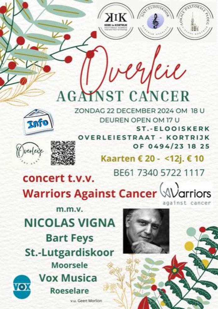 Nicola Vigna treedt in kerk op Overleie op, concert steunt Warriors Against  Cancer | Kortrijk | hln.be