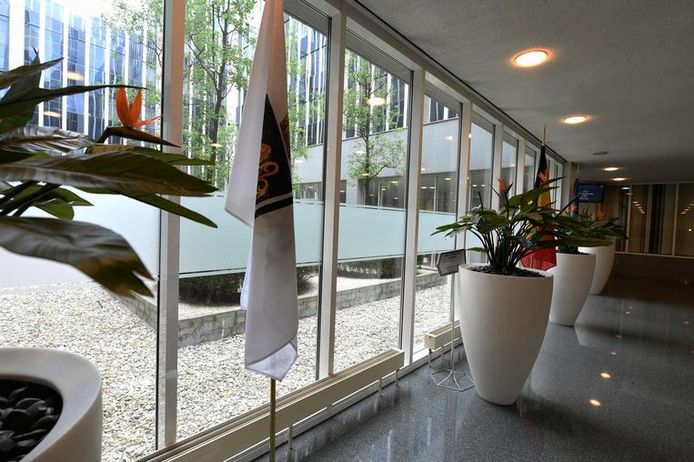 Les couloirs du siège central de la Sûreté de l'Etat à Bruxelles.