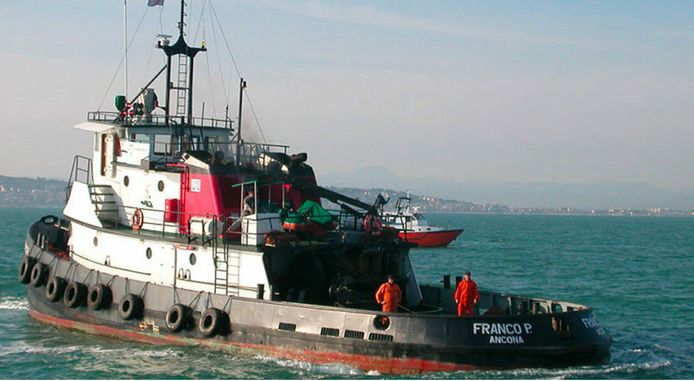 De Franco P., de sleepboot die voor de Italiaanse kust zonk in de nacht van woensdag op donderdag.