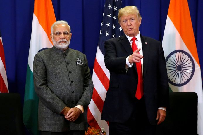 Trump en minister-president Narendra Modi van India.