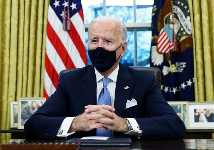 Joe Biden dans le bureau ovale.