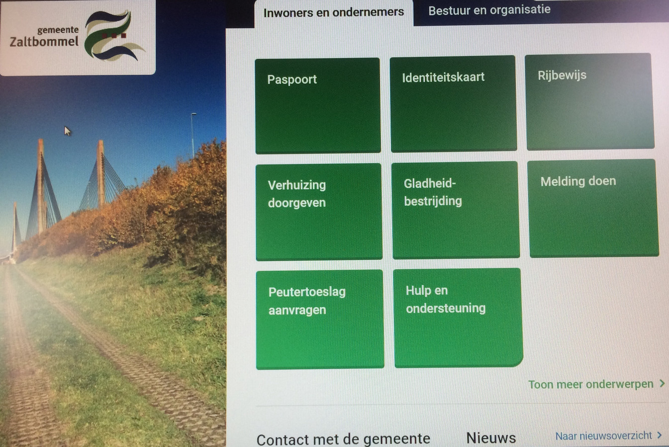 De nieuwe website van de gemeente Zaltbommel