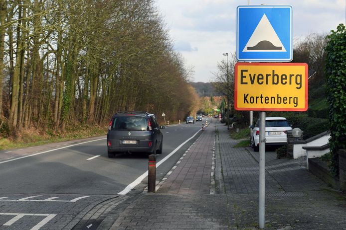 Een beeld van de steenweg, die Kortenberg met Nossegem en Sterrebeek verbindt.
