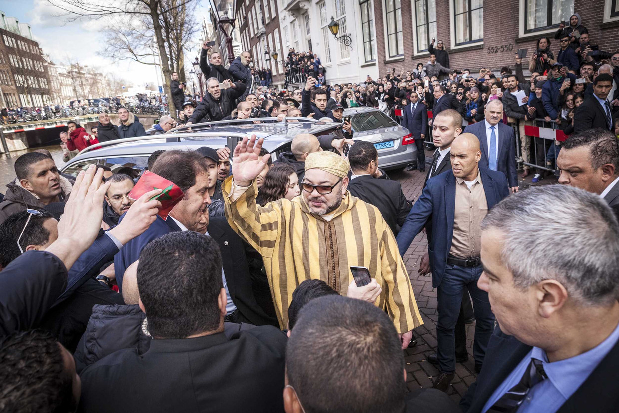 Mohammed VI tijdens een bezoek aan Amsterdam in maart 2016. Beeld ANP