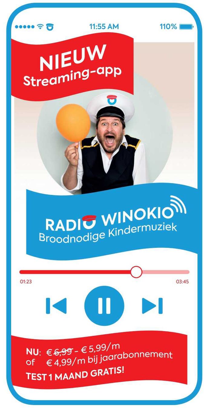 QR-code voor streaming-app Radio Winokio