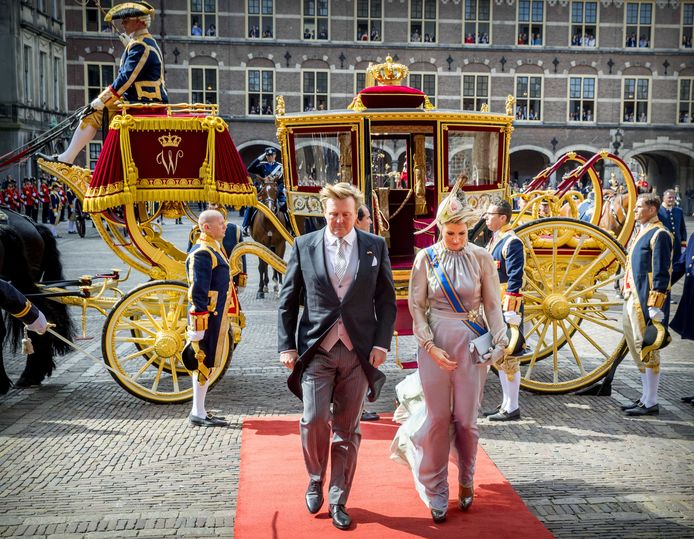 Koning Willem-Alexander (54) en koningin Máxima (50) voor de bewuste Glazen Koets.