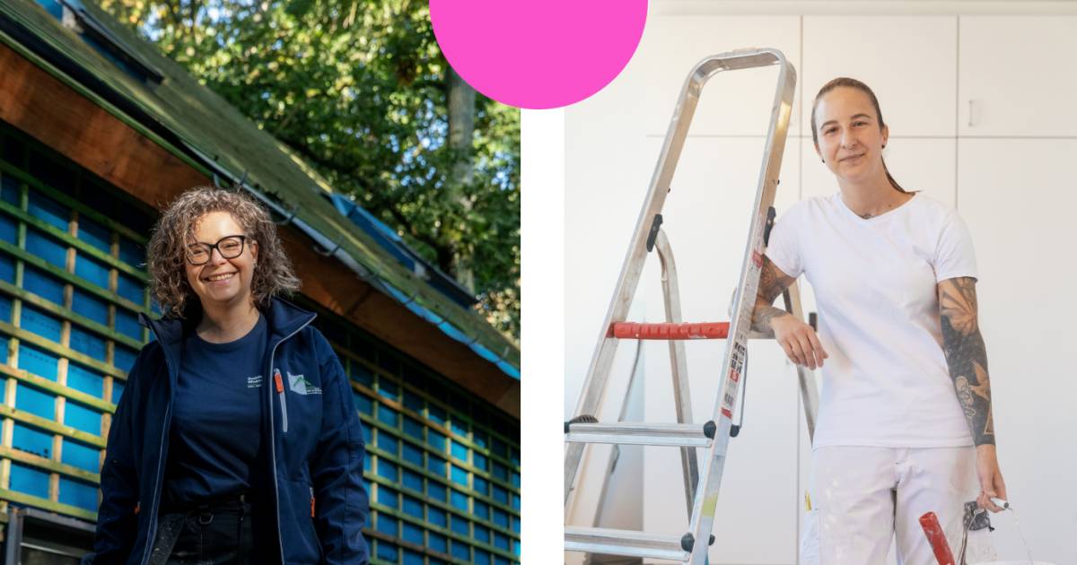 20 000 femmes dans la construction : Greet (46 ans) et Kimberley (27 ans) comprennent pourquoi.  « Tellement agréable de travailler avec ces hommes » |  Nina