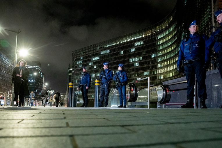 Steekpartij in metrostation Brussel-Schuman in Europese wijk.
 Beeld BELGA