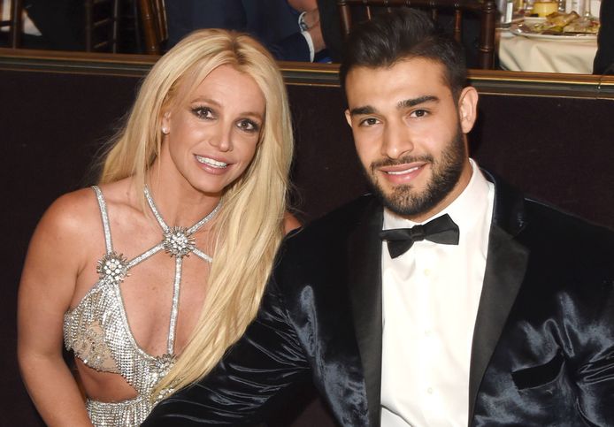Britney Spears en Sam Asghari in 2018.