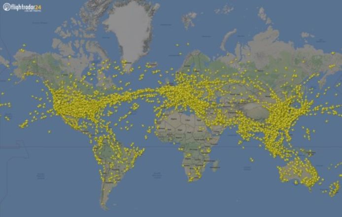 Donderdag waren er 230.409 vliegtuigen in de lucht.