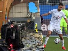 Le spectaculaire accident de Sofian Kiyine: la voiture du joueur d’OHL a décollé et fini sa course dans un hall omnisports à Flémalle