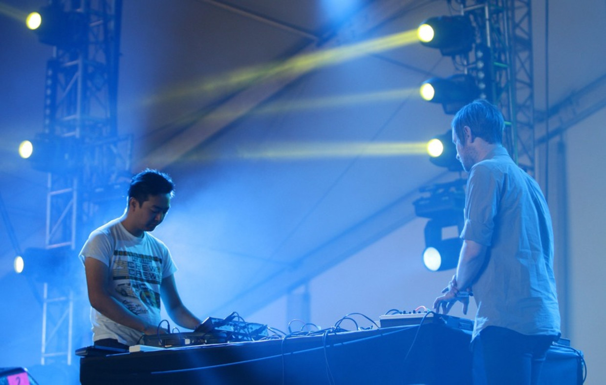 Het Britse dj-duo Fuck Buttons Beeld ANP