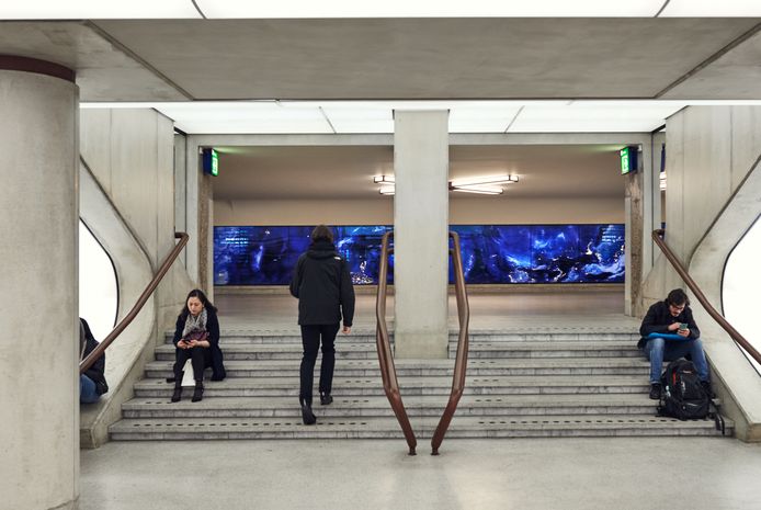 Kunstwerk van Daan Roosegaarde in het Eindhovense station