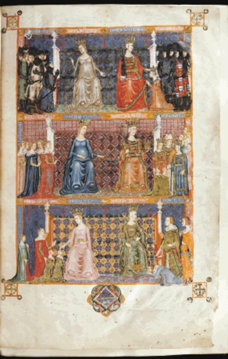 Folio 4r-2. De middeleeuwse Bijbel van Anjou bevat ook schilderkunstige hoogtepunten. (Trouw) Beeld 