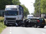 A65 richting Den Bosch is dicht door een ongeluk tussen auto en vrachtwagen