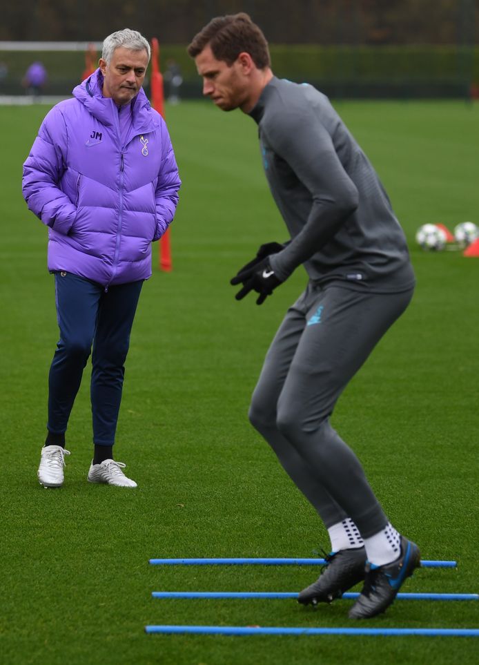 Vertonghen vandaag op training met Mourinho.