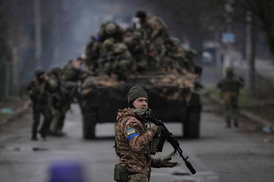 Oekraïense soldaten in Kiev. 