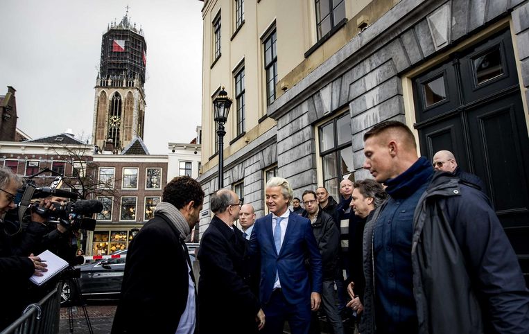 PVV-leider Geert Wilders in Utrecht. Beeld anp