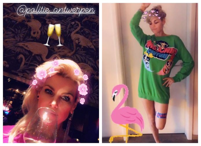 Tanja Dexters blijft achter haar Flamingo Bar staan, blijkt duidelijk uit haar Instagram Stories. De linkse foto dateert van voor de zaak verzegeld werd, de rechtse werd erna gepost.