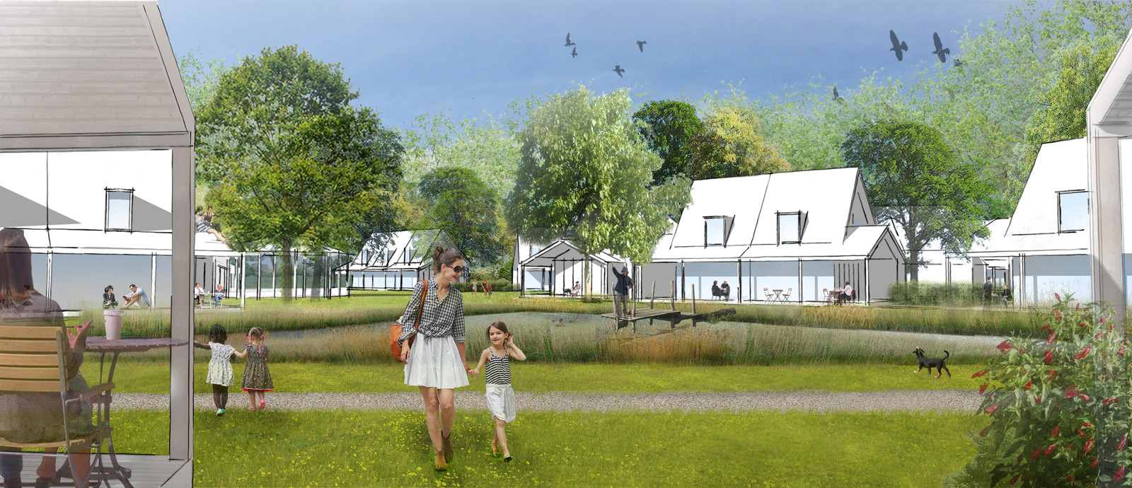 Een artist’s impression van de wijk Dwarstocht.