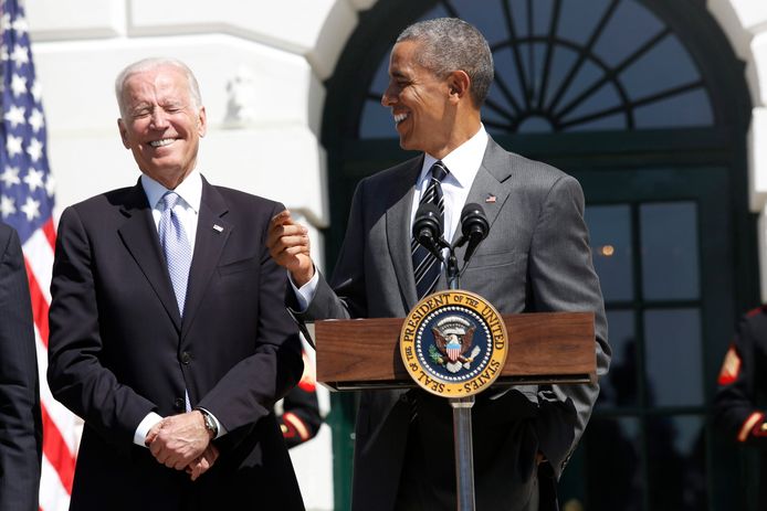 Obama en Biden in april 2016.