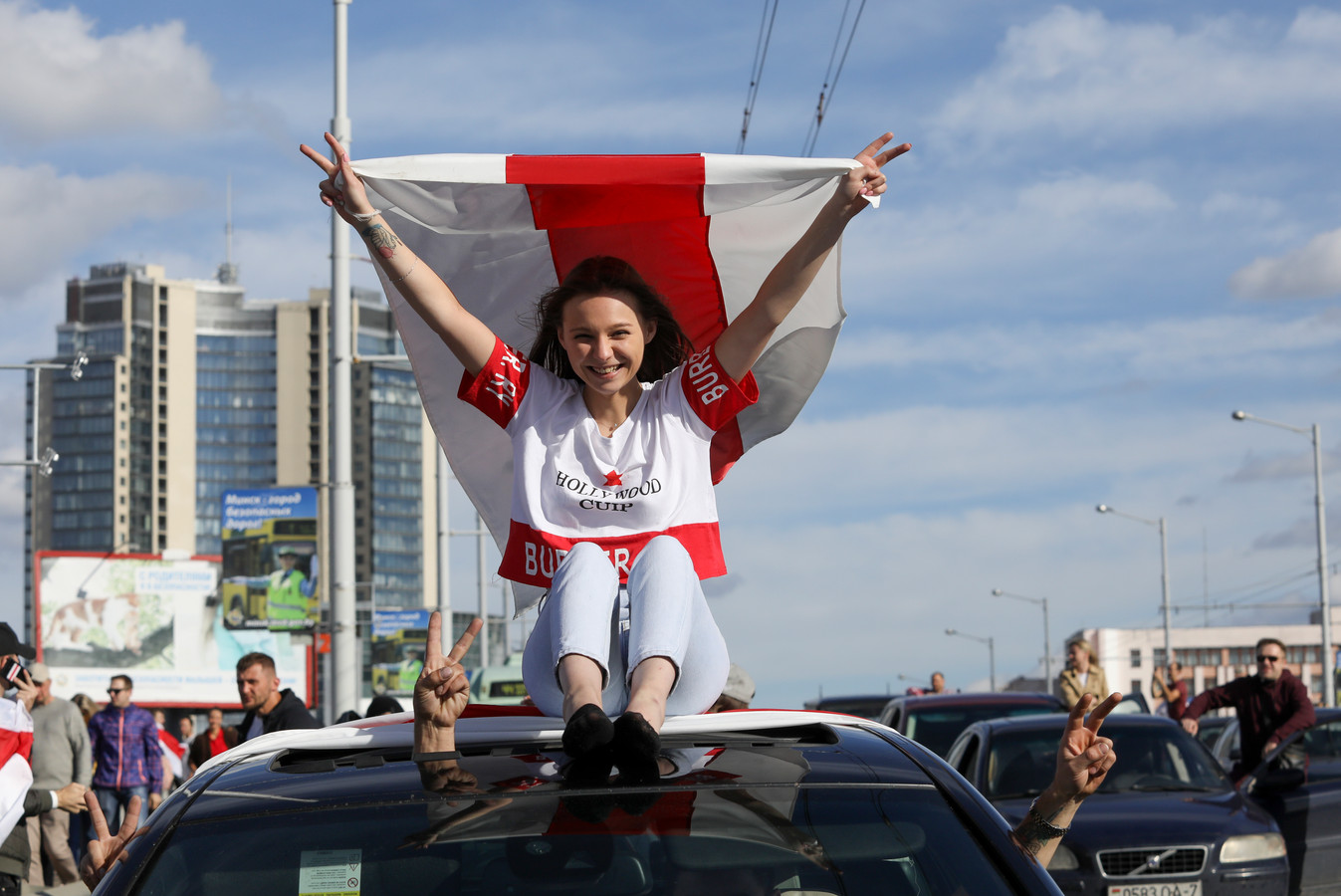 Demonstranten in Minsk.