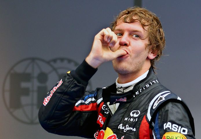 Vettel in 2011, in de kleuren van Red Bull.
