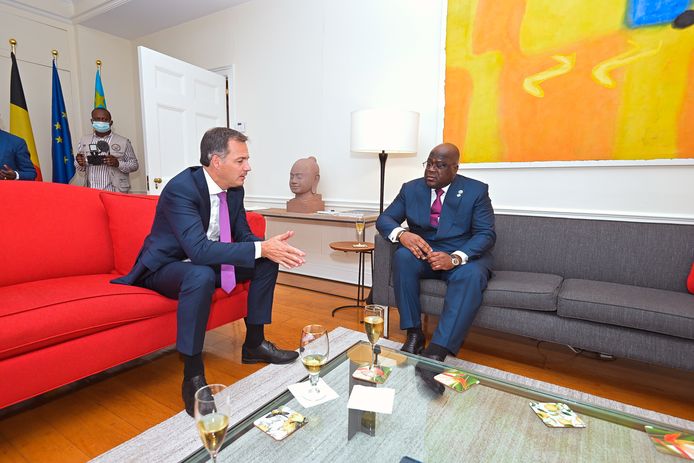Premier Alexander De Croo met de Congolese president Félix Tshisekedi