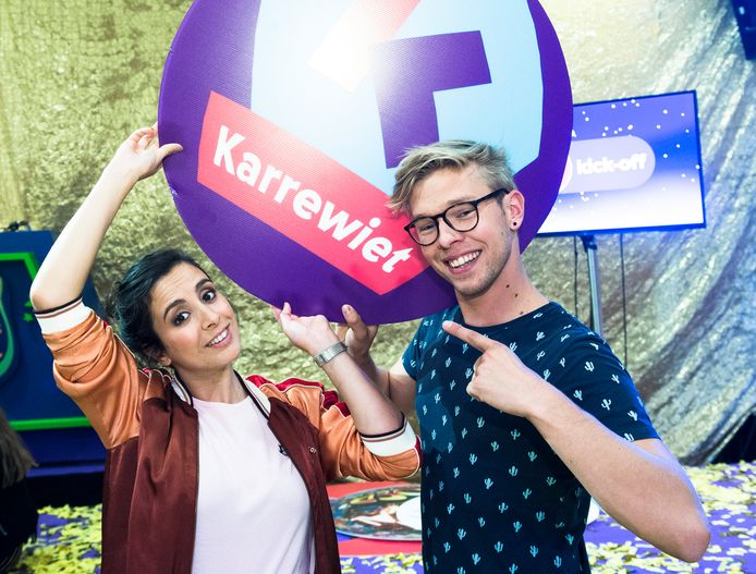 Vloggers Mariam en Jelle Mels van 'Karrewiet' op Ketnet.