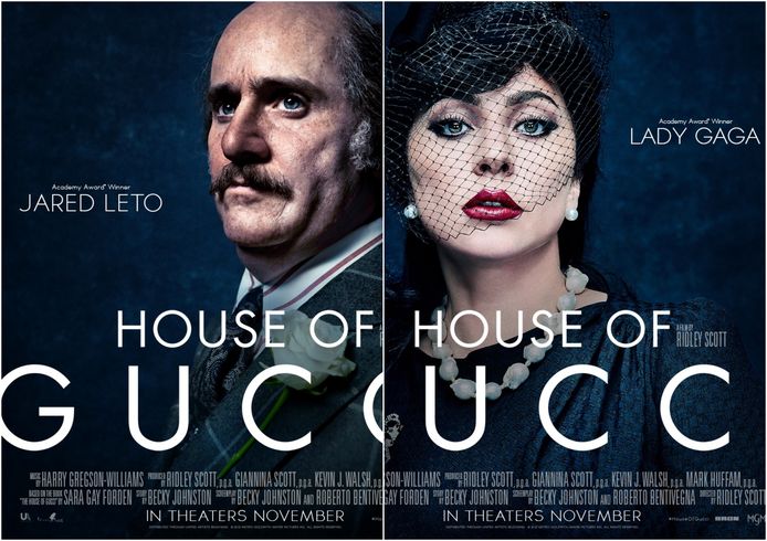 Lady Gaga En Jared Leto Zijn Onherkenbaar Op Nieuwe Filmposters Van House Of Gucci Film Hln Be
