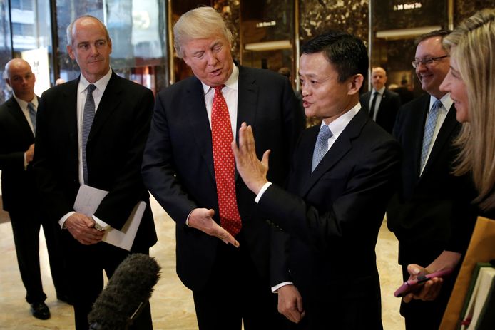 Alibaba-topman Jack Ma, hier met Donald Trump.