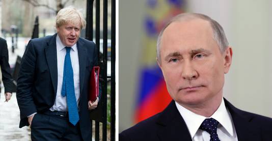 Boris Johnson en Vladimir Poetin.