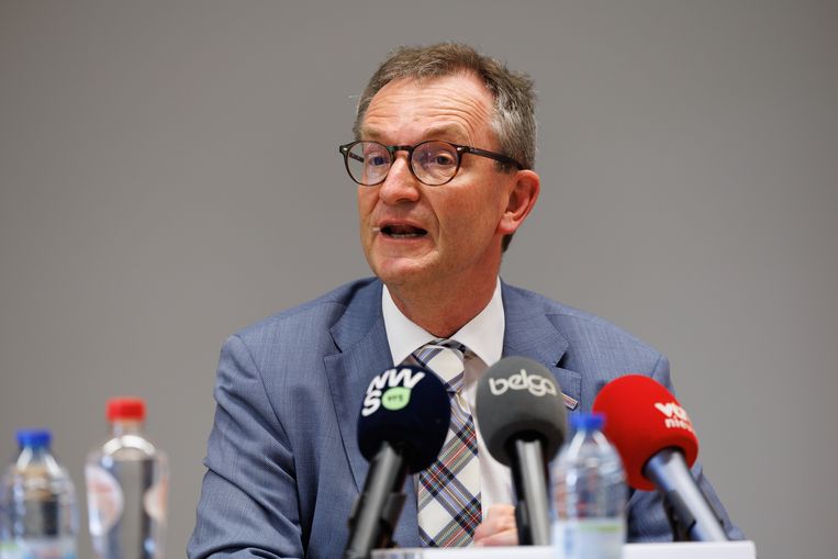 Lieven Boeve, directeur-generaal van Katholiek Onderwijs Vlaanderen, tijdens een persconferentie naar aanleiding van het arrest. Beeld BELGA