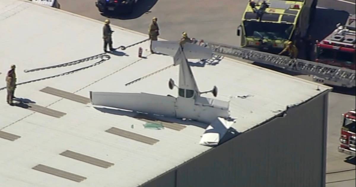 The pilot was slightly injured when the plane crashed into the hangar in the United States  Abroad