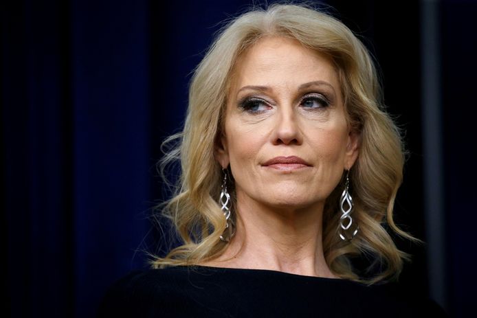 FILE PHOTO: White House counsellor Kellyanne Conway takes part in a forum called Generation Next at the Eisenhower Executive Office Building in Washington, U.S., March 22, 2018. REUTERS/Leah Millis/File Photo