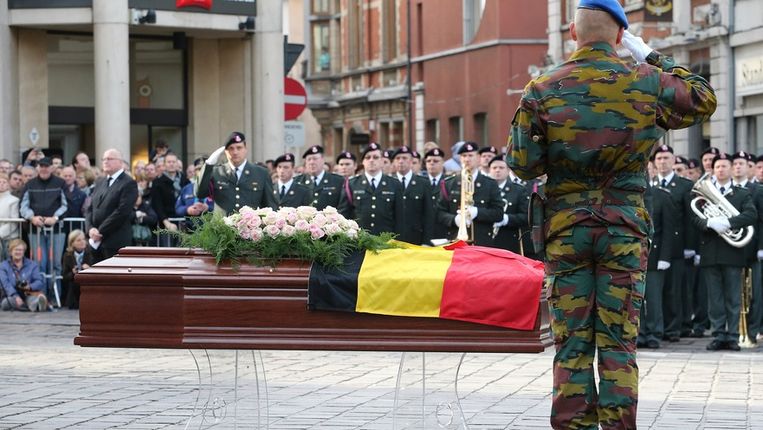 Wilfried Martens krijgt in de Sint-Baafskathedraal in Gent een staatsbegrafenis. Beeld BELGA