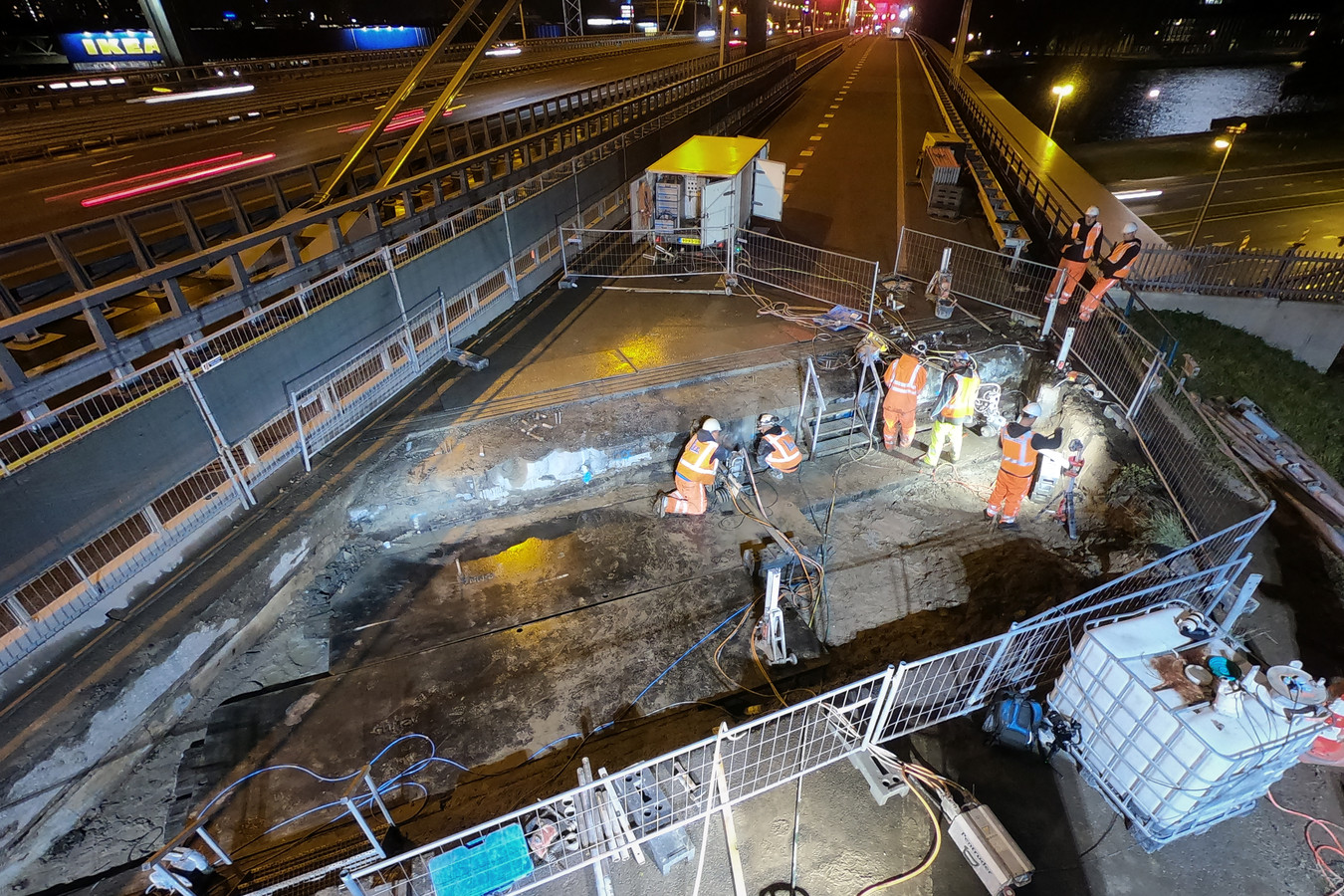 Werkzaamheden op A12 bij Galecopperbrug in 2019.