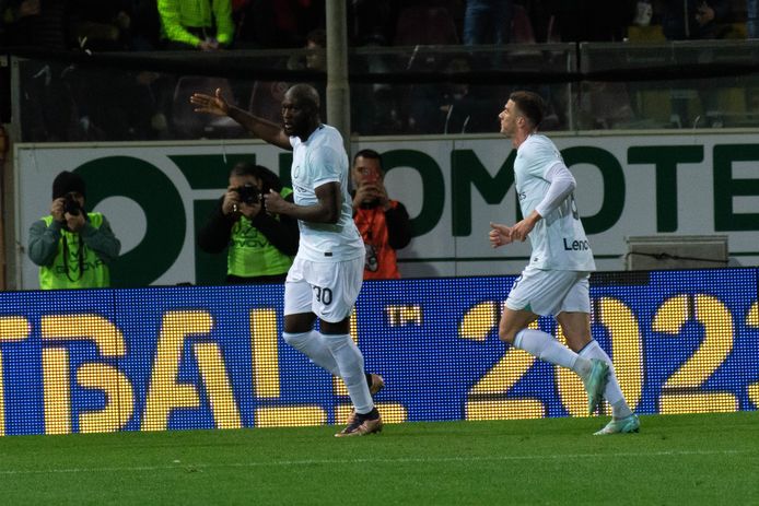 Lukaku viert zijn doelpunt tegen Reggina.