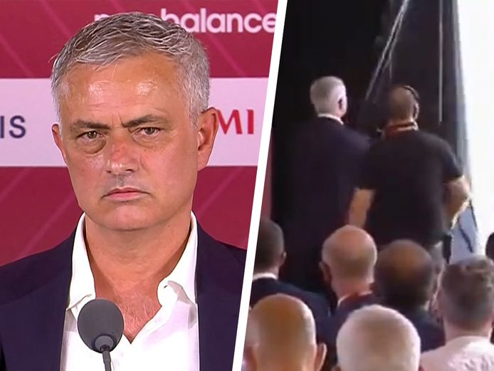 José Mourinho tijdens zijn eerste persconferentie.