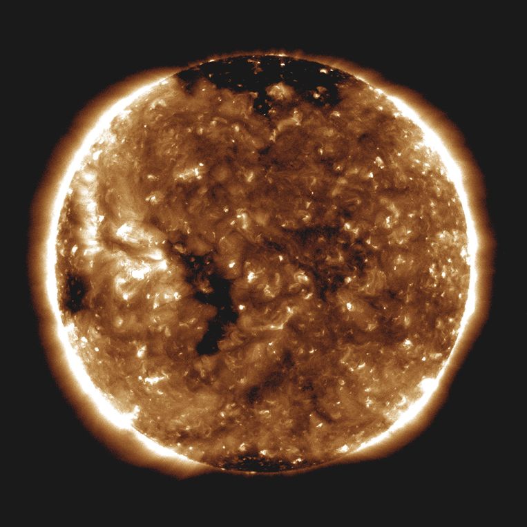 Deze foto vanop 24 miljoen kilometer van de zon gaf de NASA vrij.